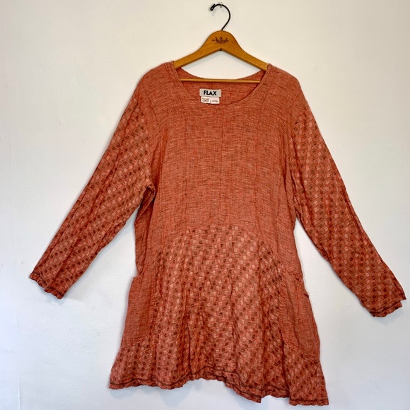 Flax Tops - Like New Flax Linen Long Sleeve Tunic Smock